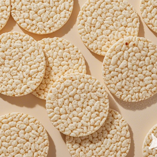 Can you produce 15 puffed rice cake image for me_ No plates or decorations as decoration. I just wan...